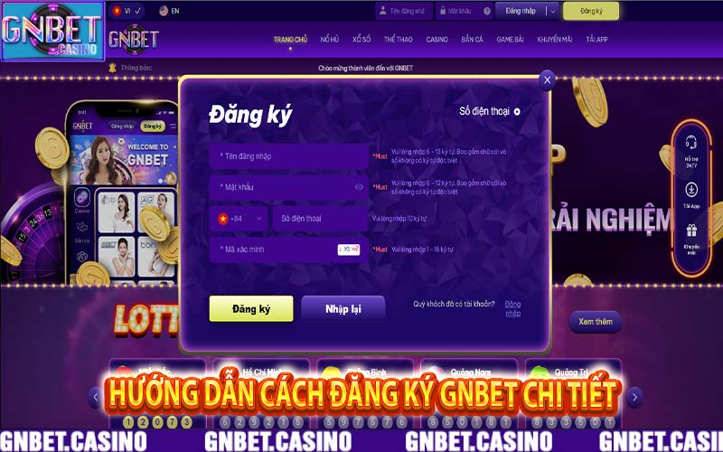 Hướng dẫn cách đăng ký GNbet chi tiết