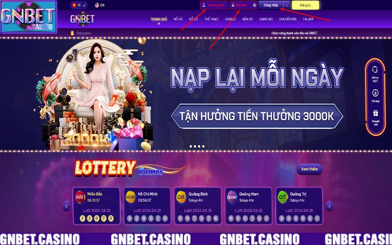 Hướng dẫn từng bước đăng nhập GNbet cụ thể nhất
