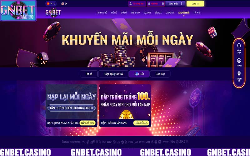Khuyến mãi nạp tiền GNbet